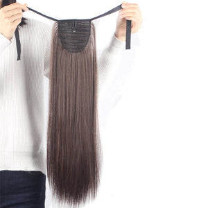 Feibin Ponytail Extensions Tie Up Ponytail Clip in Hair Extensions Hairpiece Binding Pony Tail Extension for Girl Lady Woman