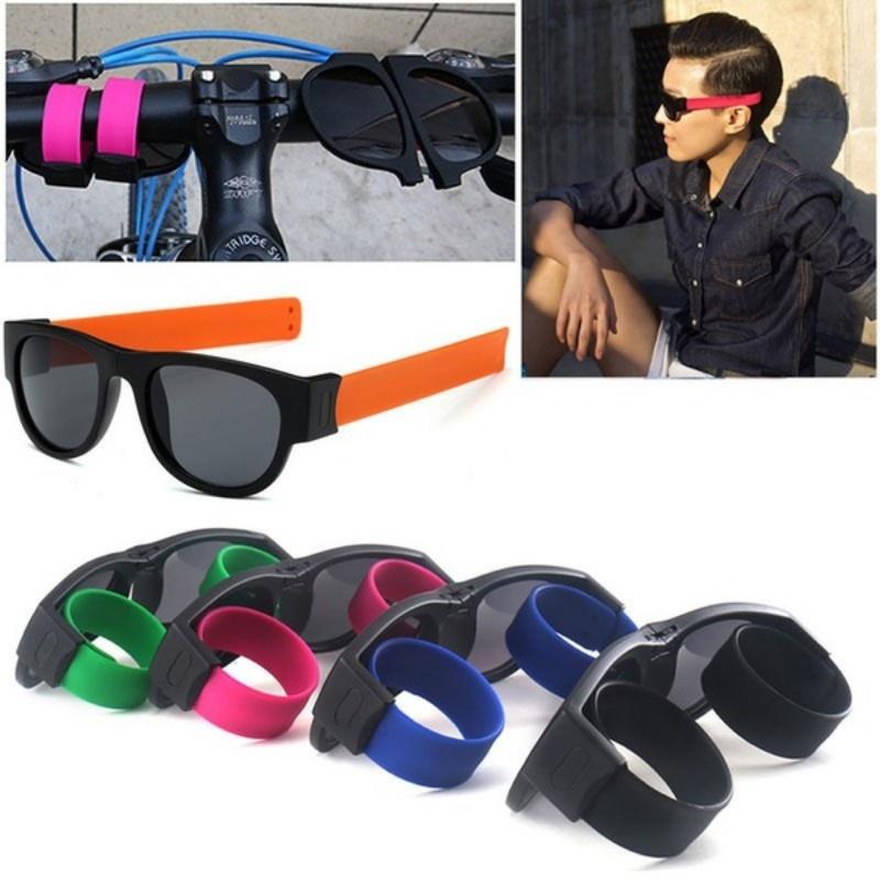 Fancy Slap Wristband Men Polarized Wrist Sunglasses Folding for Women Roll Bracelet 2019 Trend Slapsee Foldable Sun Glasses
