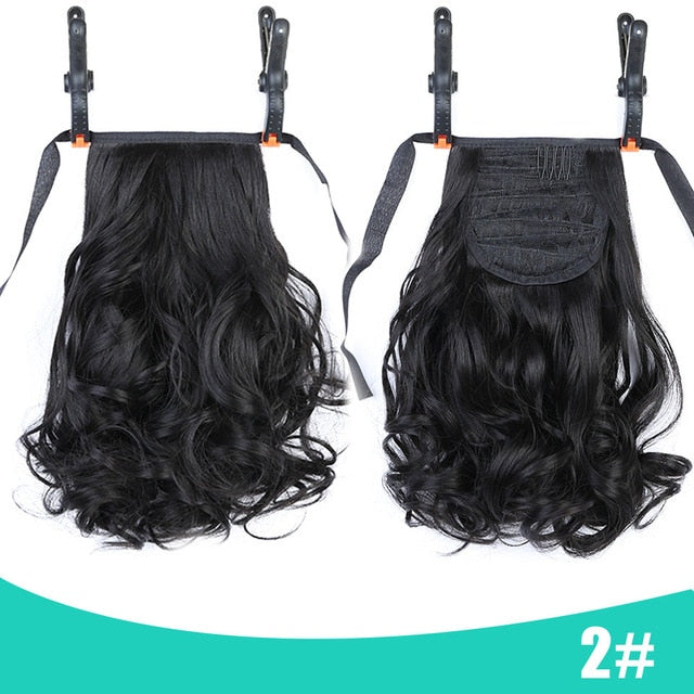 AOSIWIG Female Hair Short Curly Hair Tail Natural Clip In Hair Extensions Ponytail Heat Resistant Synthetic Drawstring Hairpiece