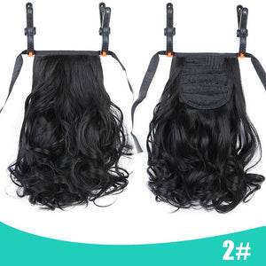 AOSIWIG Female Hair Short Curly Hair Tail Natural Clip In Hair Extensions Ponytail Heat Resistant Synthetic Drawstring Hairpiece
