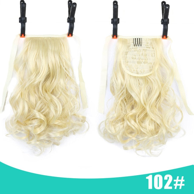 AOSIWIG Female Hair Short Curly Hair Tail Natural Clip In Hair Extensions Ponytail Heat Resistant Synthetic Drawstring Hairpiece