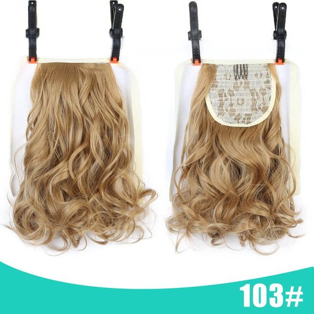 AOSIWIG Female Hair Short Curly Hair Tail Natural Clip In Hair Extensions Ponytail Heat Resistant Synthetic Drawstring Hairpiece