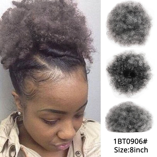 Leeons Claw Clip Ponytail Hair Extensions Drawstring Natural Hair Ponytail Pony Tail Puff Hair Synthetic Kinky Straight Ponytail