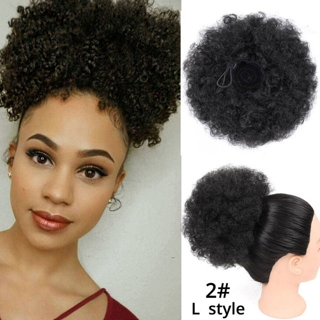 Leeons Claw Clip Ponytail Hair Extensions Drawstring Natural Hair Ponytail Pony Tail Puff Hair Synthetic Kinky Straight Ponytail