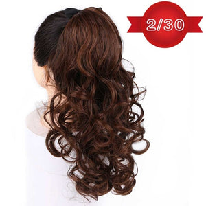 DIFEI Women's Long Wavy Ponytail Clip in Hairpiece One Piece High Temperature Fiber Synthetic Natural Wrap Around Hair
