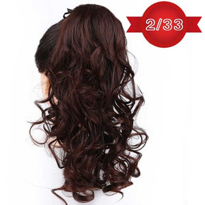 DIFEI Women's Long Wavy Ponytail Clip in Hairpiece One Piece High Temperature Fiber Synthetic Natural Wrap Around Hair