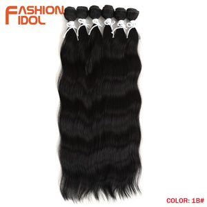 FASHION IDOL Water Wave Hair Bundles Synthetic Hair Extensions Ombre Blonde Hair Weave Bundles 6Pcs/Pack 20 inch Free Shipping