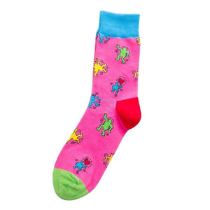 PEONFLY keith haring Fancy Character Smiley Face Colorful Personality Funny Women Men Unisex Socks Happy Socks Cotton Cozy Socks