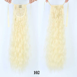18"22"Kinky Straight Synthetic Ponytail Extensions Clip-in Pony Tail Natural Hair Extension Heat Resistant Hair Pieces
