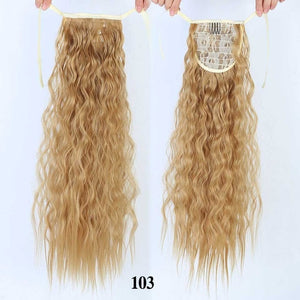 18"22"Kinky Straight Synthetic Ponytail Extensions Clip-in Pony Tail Natural Hair Extension Heat Resistant Hair Pieces