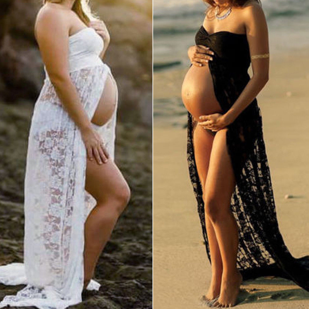 Couples Maternity Photography Lace Dress Props Maxi Maternity Gown Fancy shooting photo summer pregnant dress Plus Size