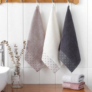 1PC 34*34cm face towel Hand Towels soft CottonHigh Quality Extreme Comfort Square Solid Color dot Child Towel