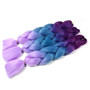 CHARMING 24 Inch Braiding Hair Extensions Jumbo Crochet Braids Synthetic Hair Style 100g/Pc Pure Blonde Pink Green Colorful