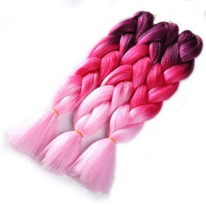 CHARMING 24 Inch Braiding Hair Extensions Jumbo Crochet Braids Synthetic Hair Style 100g/Pc Pure Blonde Pink Green Colorful