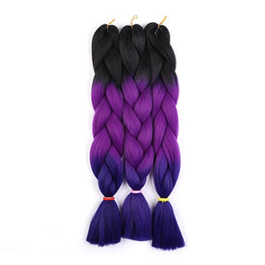 CHARMING 24 Inch Braiding Hair Extensions Jumbo Crochet Braids Synthetic Hair Style 100g/Pc Pure Blonde Pink Green Colorful