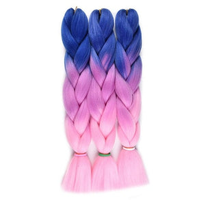 CHARMING 24 Inch Braiding Hair Extensions Jumbo Crochet Braids Synthetic Hair Style 100g/Pc Pure Blonde Pink Green Colorful