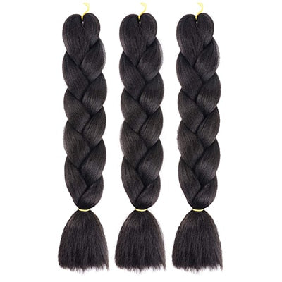 CHARMING 24 Inch Braiding Hair Extensions Jumbo Crochet Braids Synthetic Hair Style 100g/Pc Pure Blonde Pink Green Colorful