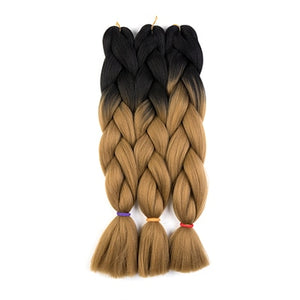 CHARMING 24 Inch Braiding Hair Extensions Jumbo Crochet Braids Synthetic Hair Style 100g/Pc Pure Blonde Pink Green Colorful