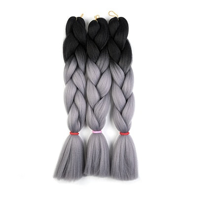 CHARMING 24 Inch Braiding Hair Extensions Jumbo Crochet Braids Synthetic Hair Style 100g/Pc Pure Blonde Pink Green Colorful
