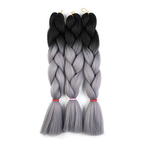 CHARMING 24 Inch Braiding Hair Extensions Jumbo Crochet Braids Synthetic Hair Style 100g/Pc Pure Blonde Pink Green Colorful