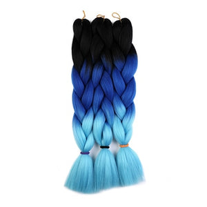 CHARMING 24 Inch Braiding Hair Extensions Jumbo Crochet Braids Synthetic Hair Style 100g/Pc Pure Blonde Pink Green Colorful