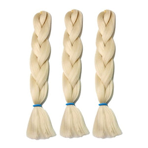 CHARMING 24 Inch Braiding Hair Extensions Jumbo Crochet Braids Synthetic Hair Style 100g/Pc Pure Blonde Pink Green Colorful
