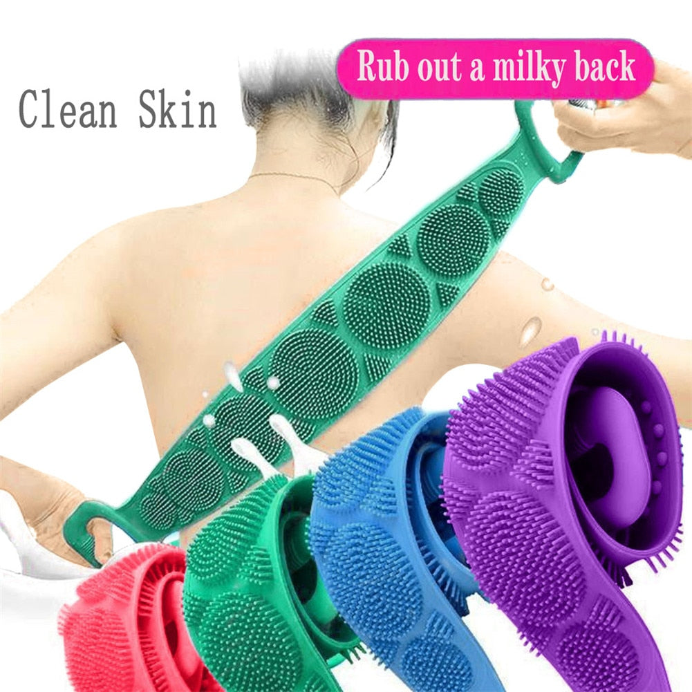 Magic Silicone Brushes Bath Towels Rubbing Back Mud Peeling Body Massage Shower Extended Scrubber Skin Clean Brushes Bathroom
