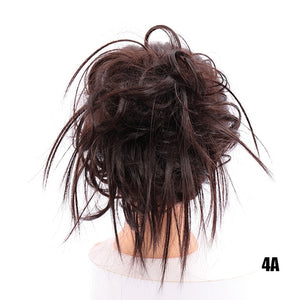 LUPU Synthetic Chignon Messy Scrunchie Elastic Band Hair Bun Straight Updo Hairpiece High Temperture Fiber Natural Fake Hair
