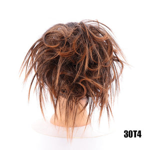 LUPU Synthetic Chignon Messy Scrunchie Elastic Band Hair Bun Straight Updo Hairpiece High Temperture Fiber Natural Fake Hair