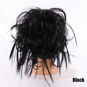 LUPU Synthetic Chignon Messy Scrunchie Elastic Band Hair Bun Straight Updo Hairpiece High Temperture Fiber Natural Fake Hair