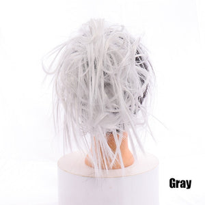 LUPU Synthetic Chignon Messy Scrunchie Elastic Band Hair Bun Straight Updo Hairpiece High Temperture Fiber Natural Fake Hair