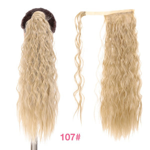 MANWEI women Long straight Real Natural Ponytail Clip in Pony tail Hair Extensions Wrap Around on Synthetic Hair Piece