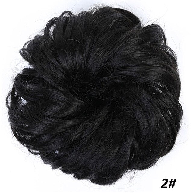 AILIADE Women Girl Headwear Messy Chignon Donut Gary Brown Hair Bun Pad Elastic Hair Rope Rubber Band Hair Extensions