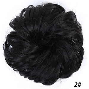 AILIADE Women Girl Headwear Messy Chignon Donut Gary Brown Hair Bun Pad Elastic Hair Rope Rubber Band Hair Extensions