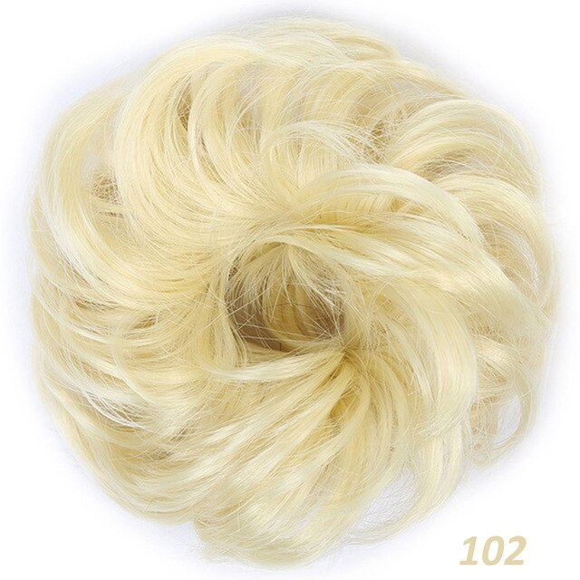 AILIADE Women Girl Headwear Messy Chignon Donut Gary Brown Hair Bun Pad Elastic Hair Rope Rubber Band Hair Extensions