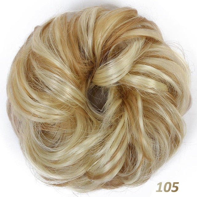 AILIADE Women Girl Headwear Messy Chignon Donut Gary Brown Hair Bun Pad Elastic Hair Rope Rubber Band Hair Extensions