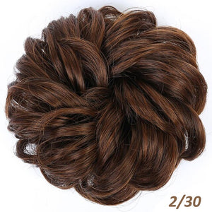 AILIADE Women Girl Headwear Messy Chignon Donut Gary Brown Hair Bun Pad Elastic Hair Rope Rubber Band Hair Extensions