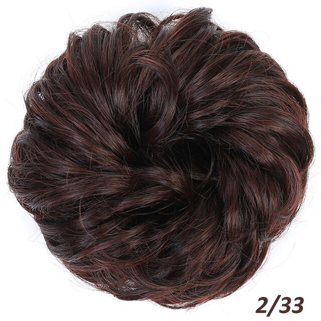 AILIADE Women Girl Headwear Messy Chignon Donut Gary Brown Hair Bun Pad Elastic Hair Rope Rubber Band Hair Extensions