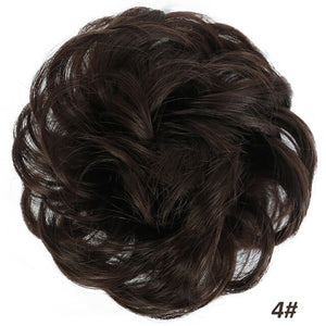AILIADE Women Girl Headwear Messy Chignon Donut Gary Brown Hair Bun Pad Elastic Hair Rope Rubber Band Hair Extensions