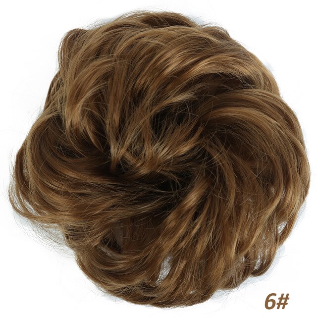 AILIADE Women Girl Headwear Messy Chignon Donut Gary Brown Hair Bun Pad Elastic Hair Rope Rubber Band Hair Extensions