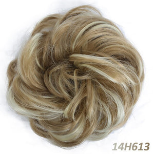AILIADE Women Girl Headwear Messy Chignon Donut Gary Brown Hair Bun Pad Elastic Hair Rope Rubber Band Hair Extensions