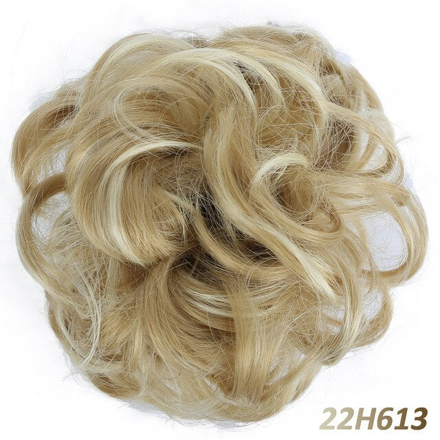 AILIADE Women Girl Headwear Messy Chignon Donut Gary Brown Hair Bun Pad Elastic Hair Rope Rubber Band Hair Extensions