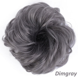 AILIADE Women Girl Headwear Messy Chignon Donut Gary Brown Hair Bun Pad Elastic Hair Rope Rubber Band Hair Extensions