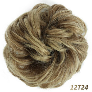 AILIADE Women Girl Headwear Messy Chignon Donut Gary Brown Hair Bun Pad Elastic Hair Rope Rubber Band Hair Extensions