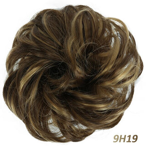 AILIADE Women Girl Headwear Messy Chignon Donut Gary Brown Hair Bun Pad Elastic Hair Rope Rubber Band Hair Extensions
