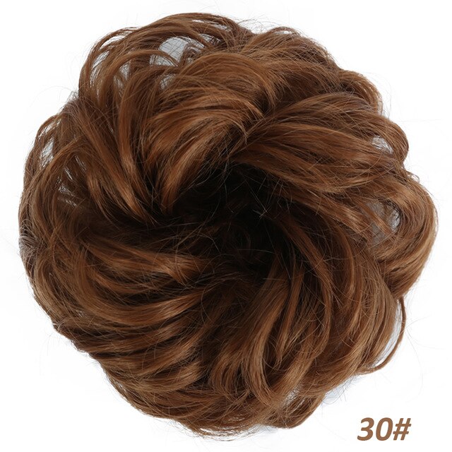 AILIADE Women Girl Headwear Messy Chignon Donut Gary Brown Hair Bun Pad Elastic Hair Rope Rubber Band Hair Extensions