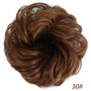 AILIADE Women Girl Headwear Messy Chignon Donut Gary Brown Hair Bun Pad Elastic Hair Rope Rubber Band Hair Extensions
