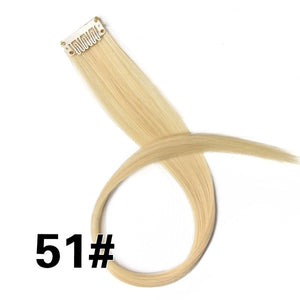 AliLeader 87 Colored Long Straight Ombre Synthetic Hair Extensions Pure Clip In One Piece Strips 20" Hairpiece For Women
