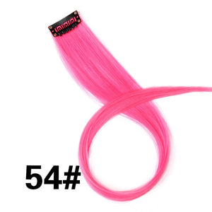 AliLeader 87 Colored Long Straight Ombre Synthetic Hair Extensions Pure Clip In One Piece Strips 20" Hairpiece For Women