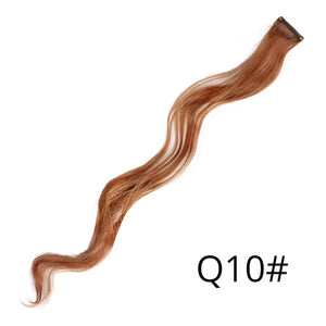 AliLeader 87 Colored Long Straight Ombre Synthetic Hair Extensions Pure Clip In One Piece Strips 20" Hairpiece For Women